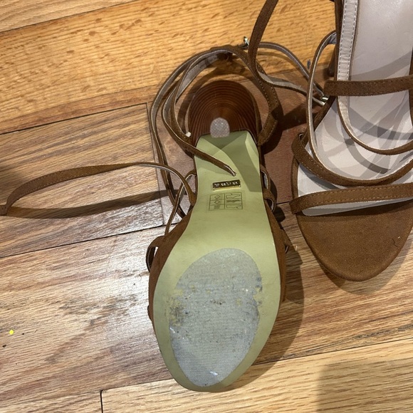 Bebe Brown Strappy Heels with Ankle Straps - Picture 4 of 5